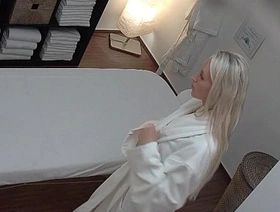 Beautiful blonde gets oil massage & fuck as bonus