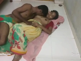 Hindi telugu village couple making love passionate hot sex on the floor in saree