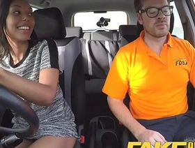 Fake driving school pretty black girl seduced by driving instructor