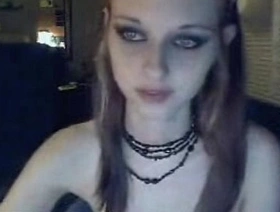 Liz vicious skinny goth teen naked webcam strip dildo