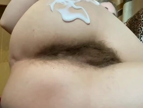 Natural hairy girl body lotion session hairy pussy hairy ass hairy legs and hairy armpits by cutieblonde