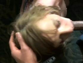 White woman face fucked and nutted on by black man