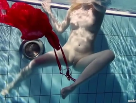 Russian teenie lucie goes underwater swimming