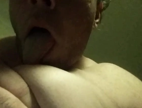 Licking my nipple